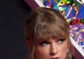 Taylor Swift close-up portrait at the 2023 MTV Video Music Awards